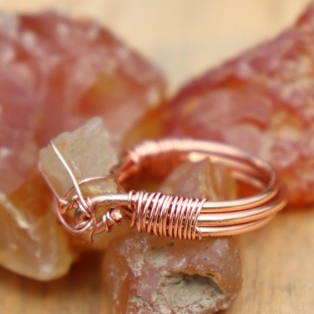 Wire wrapped agate ring - Picture 2 of 7